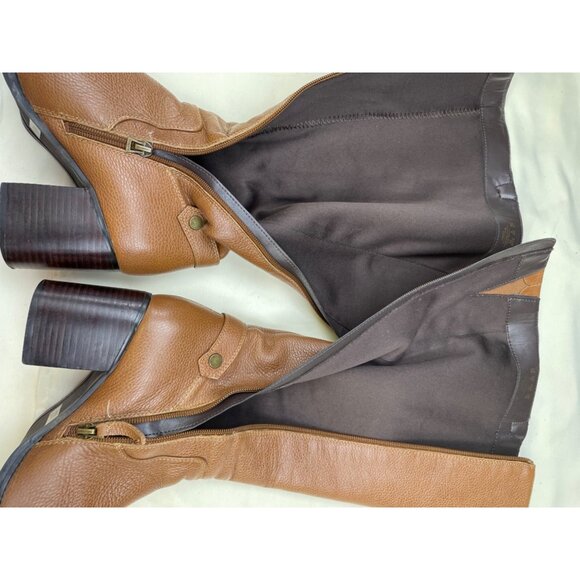 Franco Sarto Womens Brown Pebbled Leather Heeled Boots Size 8M SKU 6723 - Picture 7 of 9